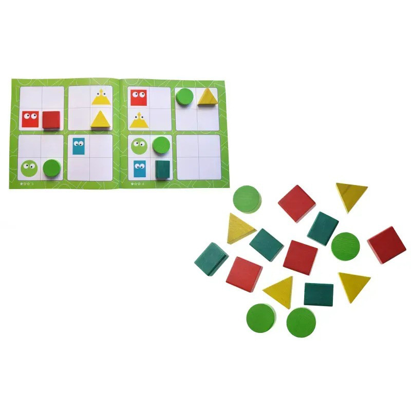 Wooden Children's Logic Game "Sudoku Geometrical" QB800-001, 16 elements