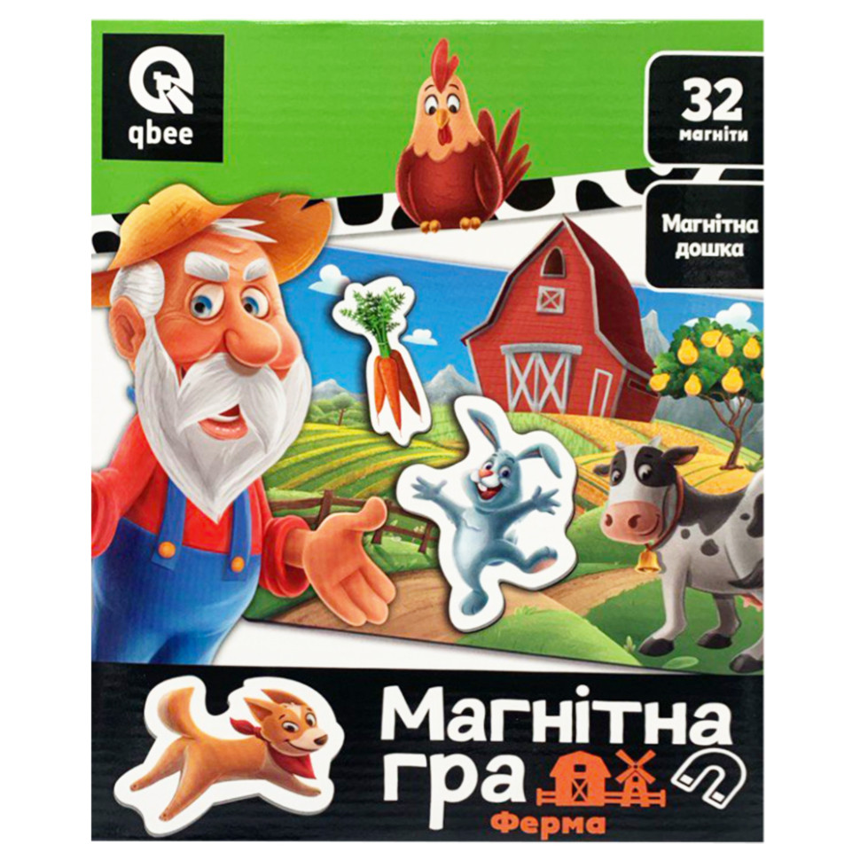 Дитяча гра Magnetic Farm QB600-003 32 магніти та магнітна дошка