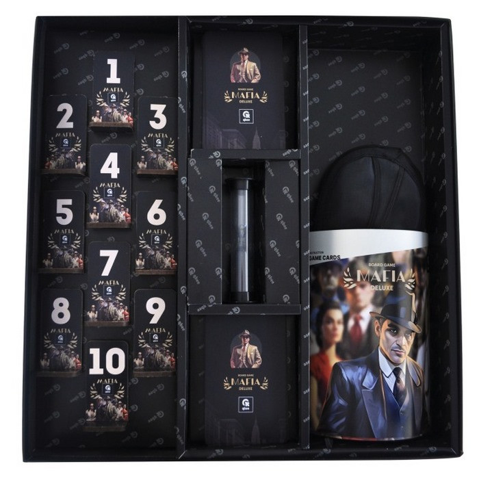Mafia Deluxe Board Game QB701-002 with Hourglass, Blindfolds
