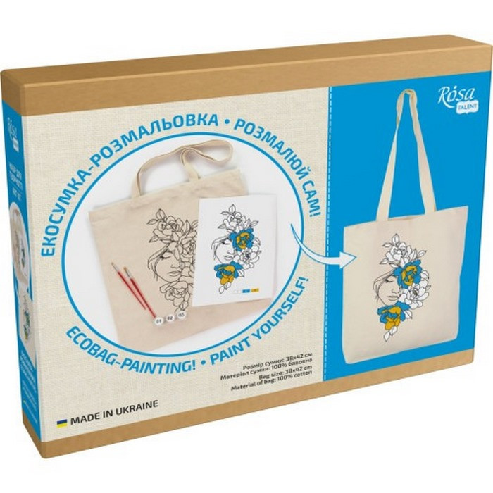Creativity kit eco-coloring bag "Flowers in the hair" N0003621, 38x42 cm