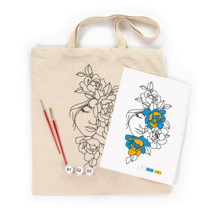 Creativity kit eco-coloring bag "Flowers in the hair" N0003621, 38x42 cm