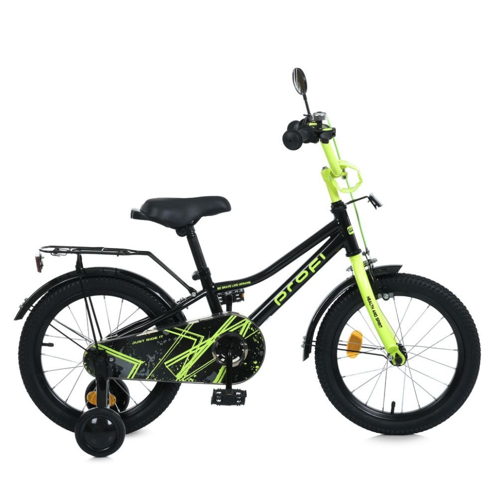 Bicycle for children MB 16015-1 wheels 16 inches, black and green
