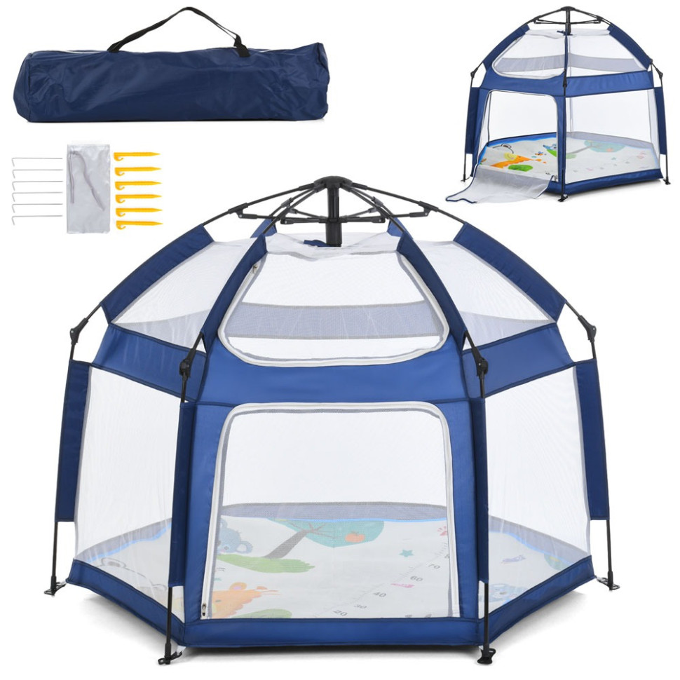 Children's playpen MR 1512 Sapphire Blue 146×127×110 cm