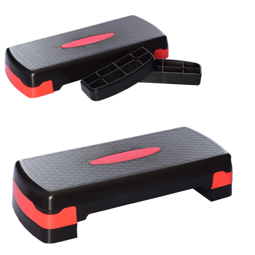 Step platform MS 0536-4 2 steps, 68-28-10.15 cm, black with red