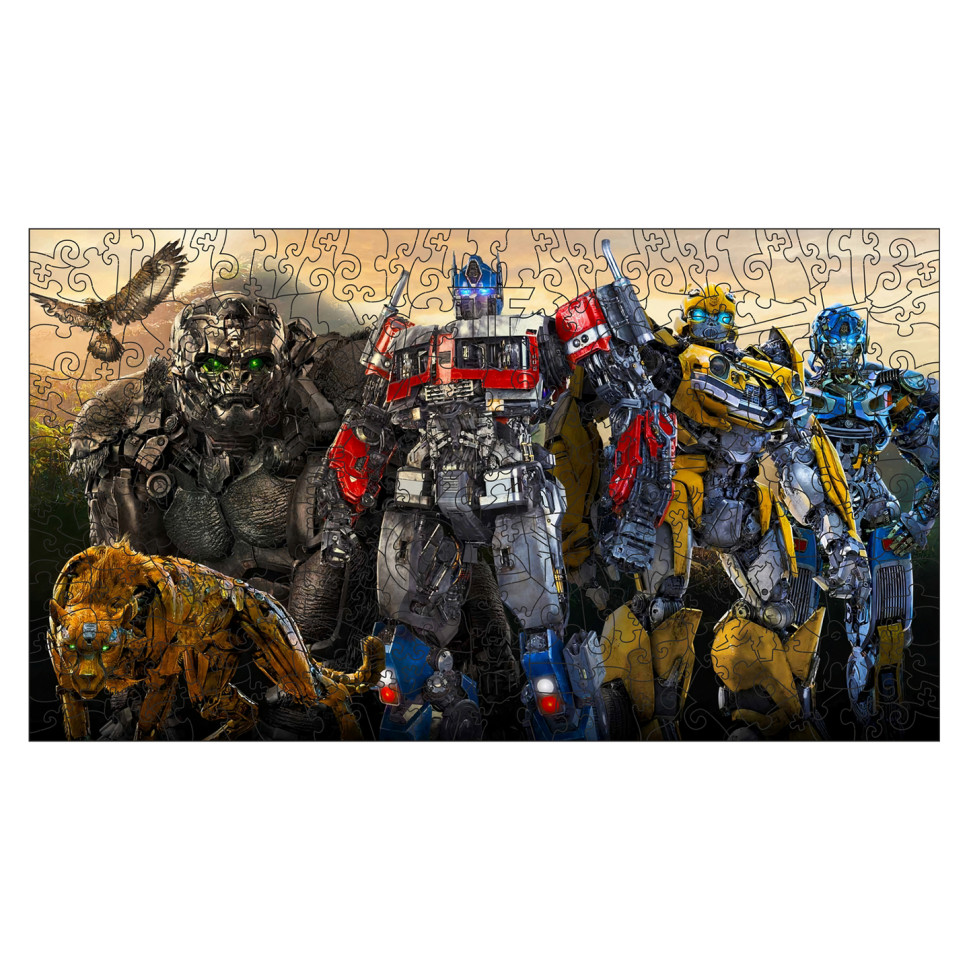 Figured wooden puzzle "Transformers" PZ004-A3C-AC 180-250 pieces, A3 size
