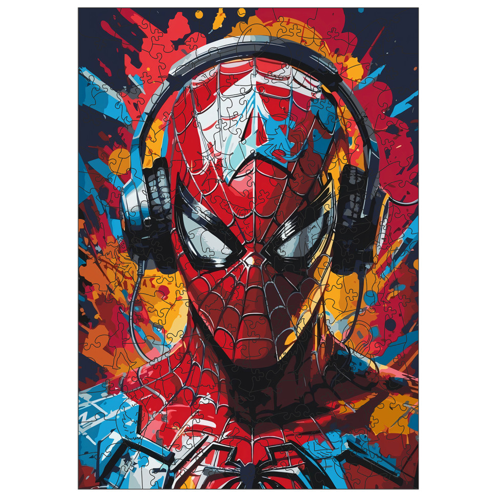 Shaped wooden puzzle "Spider-Man" PZ013-A4C-AC 75-125 pieces, A4 size