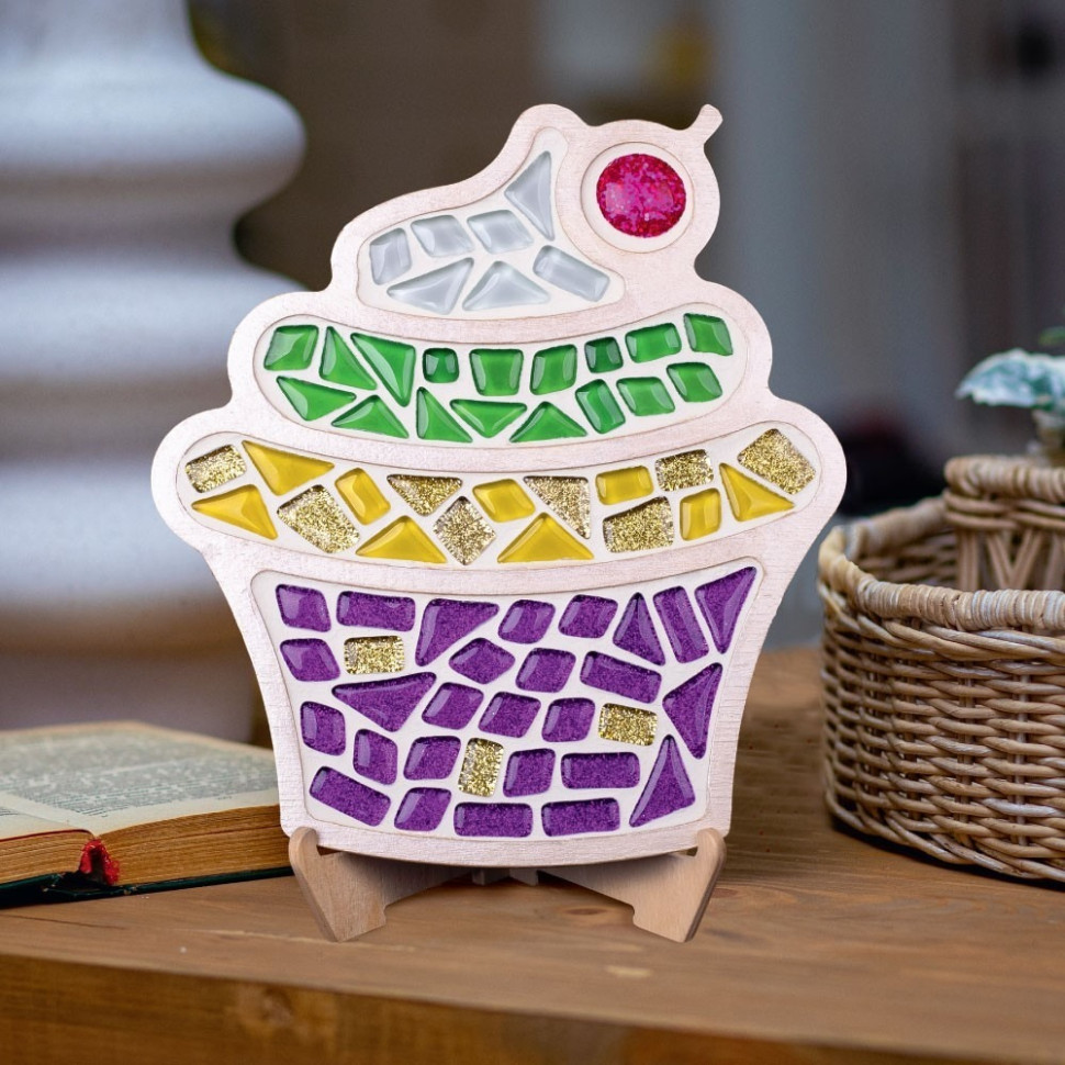 Crystal mosaic "Cupcake" MA1006 children's set for creativity