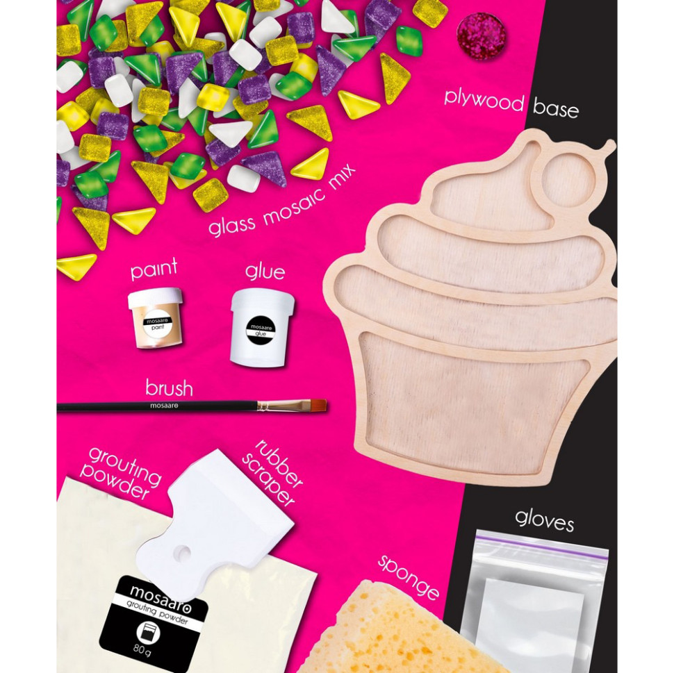 Crystal mosaic "Cupcake" MA1006 children's set for creativity