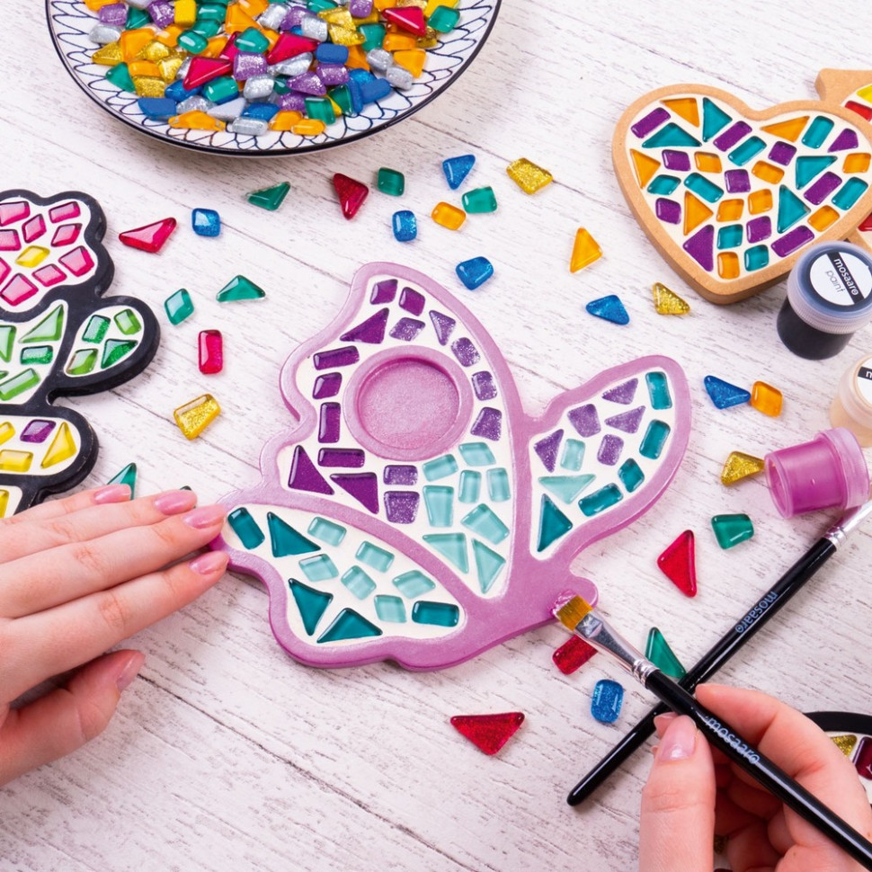 Children's set for creativity crystal mosaic "Butterfly Candlestick" MA1004