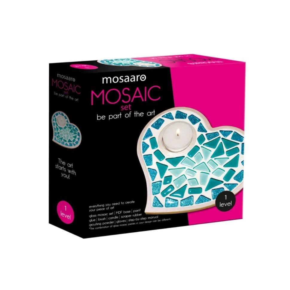 Children's set for creativity crystal mosaic "Candlestick-Heart" MA1011
