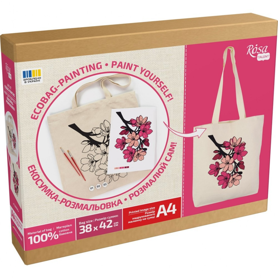 Creative kit eco-bag coloring book "Flowers" N0003653, 38x42 cm