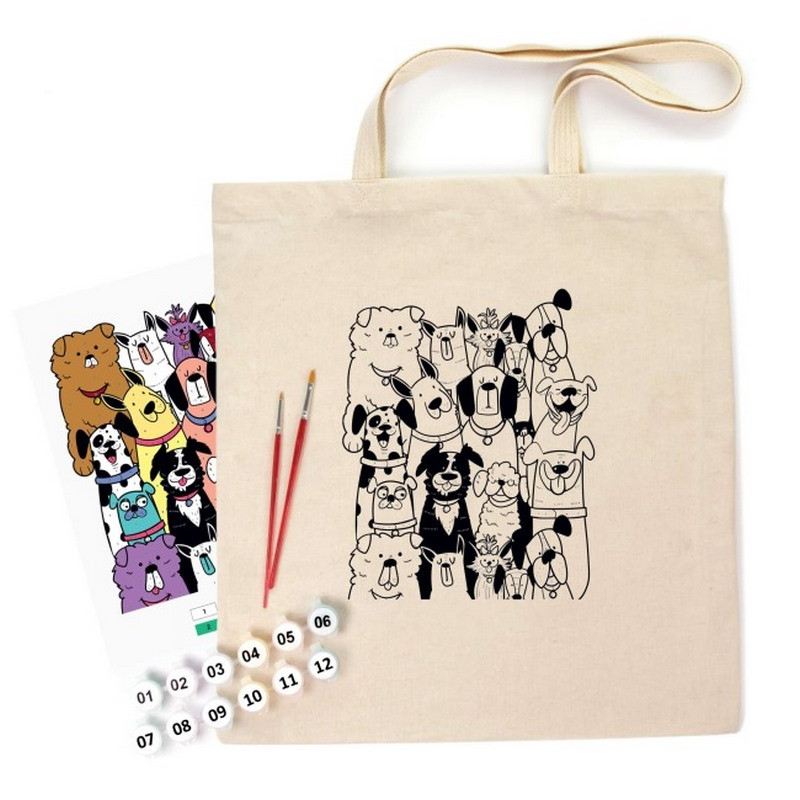 Creative kit eco-bag coloring book "Dogs" N0003612, 38x42 cm