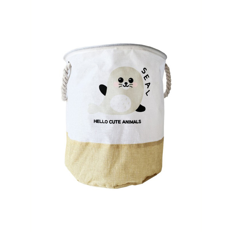 Toy and laundry basket "Hello cute animals Cat" MGZ-1006(Gold) 35 x 40 cm