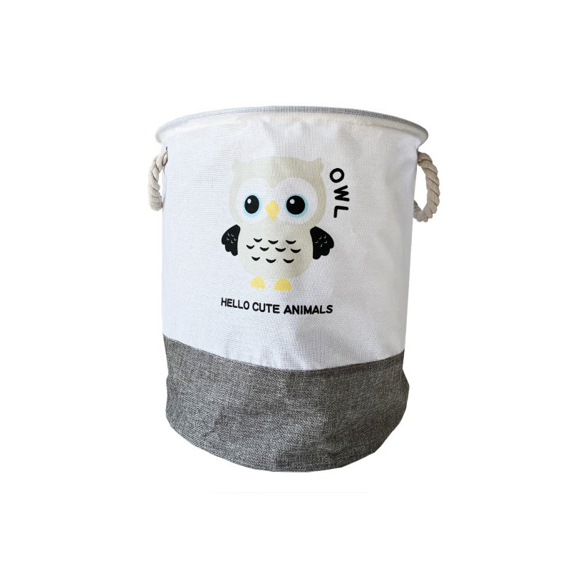 Кошик для іграшок та білизни "Hello cute animals Сова" MGZ-1006(Grey) 35 x 40 см