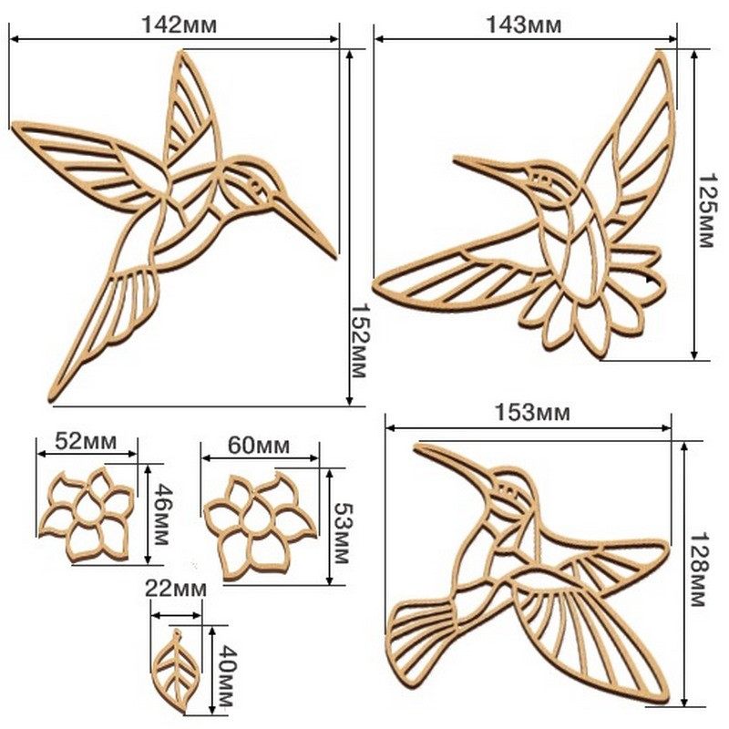 Set for stained glass painting by numbers "Kolibri" FDSGK-07 Set for stained glass painting by numbers "Kolibri" FDSGK-07