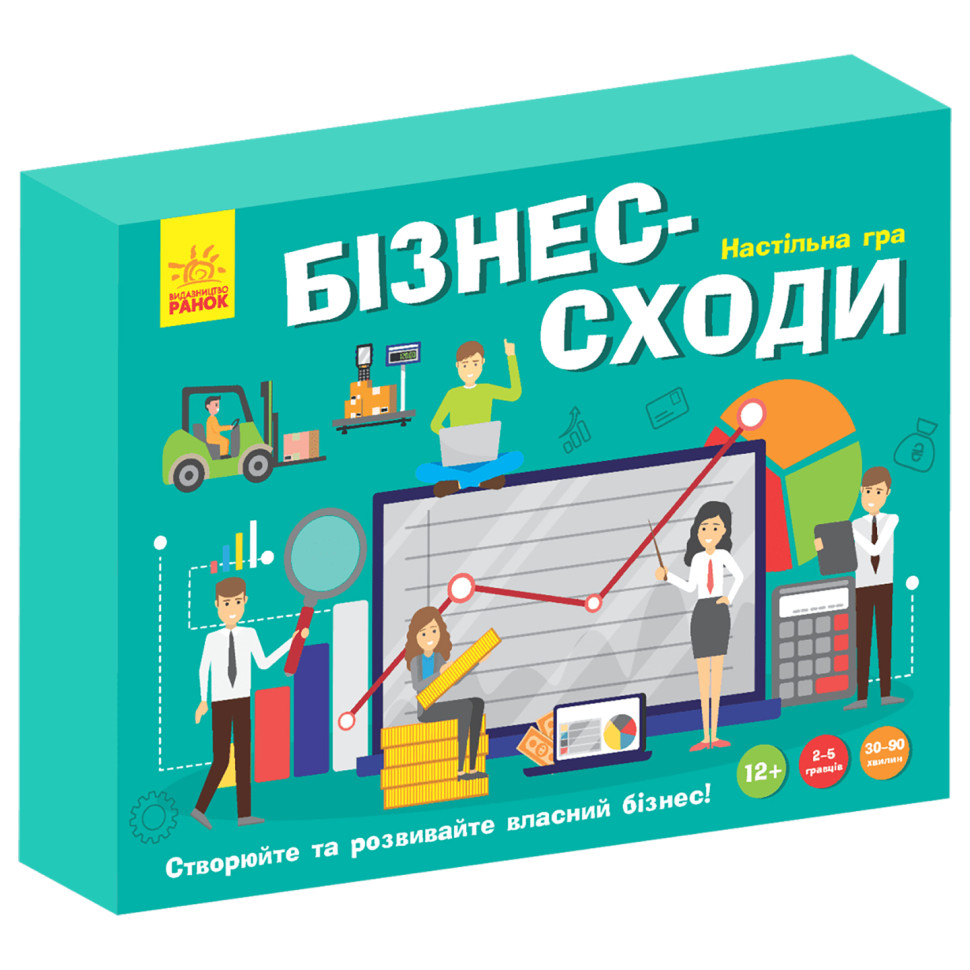 Board game "Business Ladder" RL902037U cube, 5 chips players