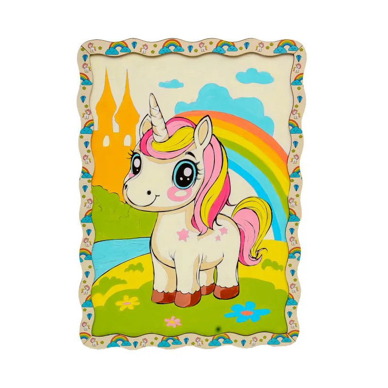 Children's set for wood painting "Cute Unicorn" Puz-22950 A3 format