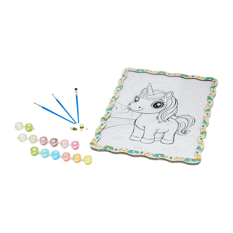 Children's set for wood painting "Cute Unicorn" Puz-22950 A3 format
