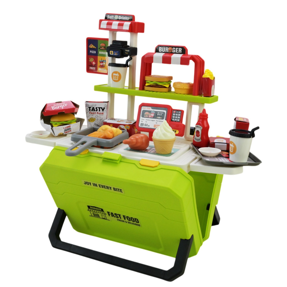 Children's toy kitchen "Fast Food" 668-159/160(Green) with accessories