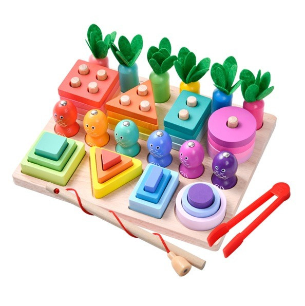 Children's wooden toy "4 in 1" C15001 fishing, inserts