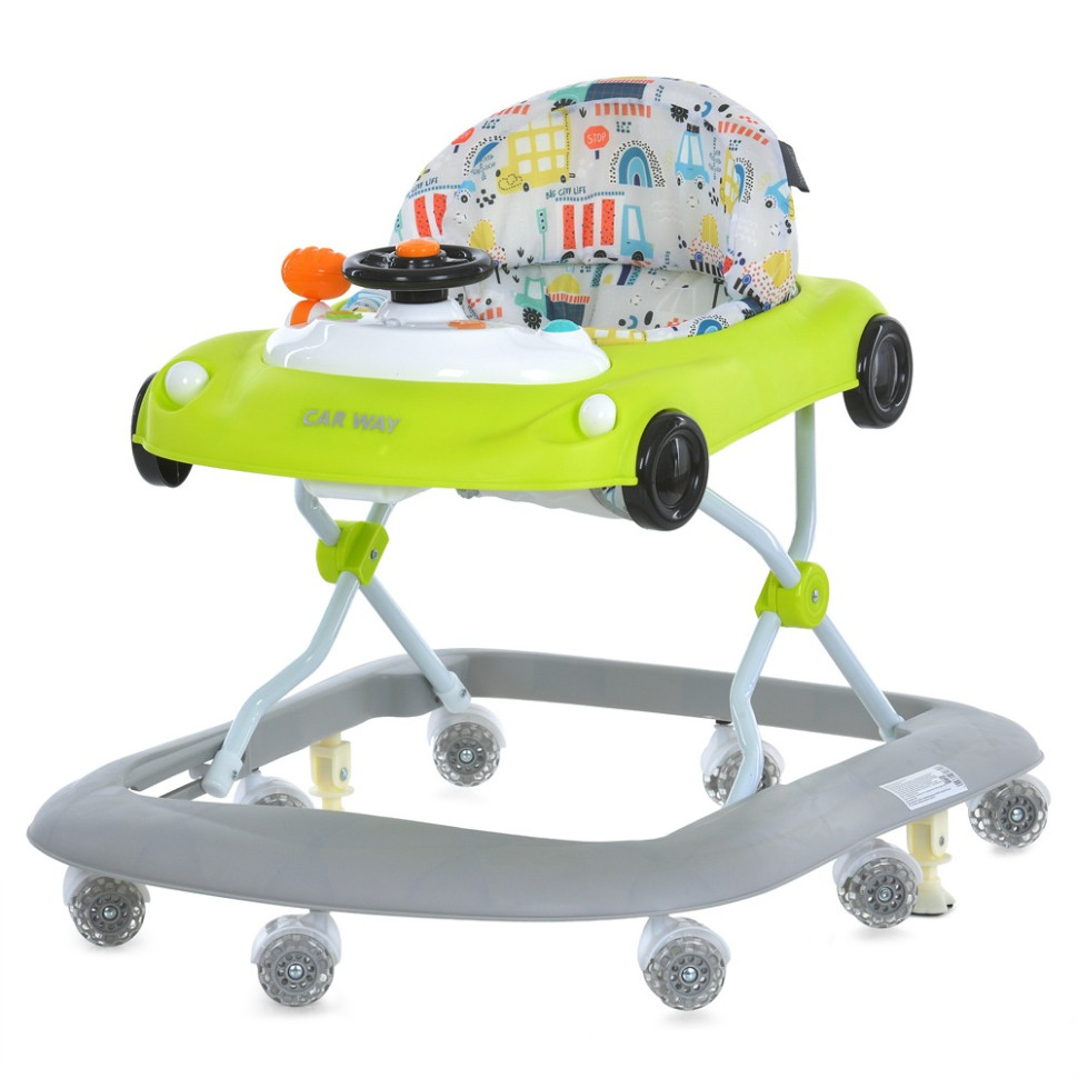 Baby Walkers Car way ME 1216 Green-Gray, music, light