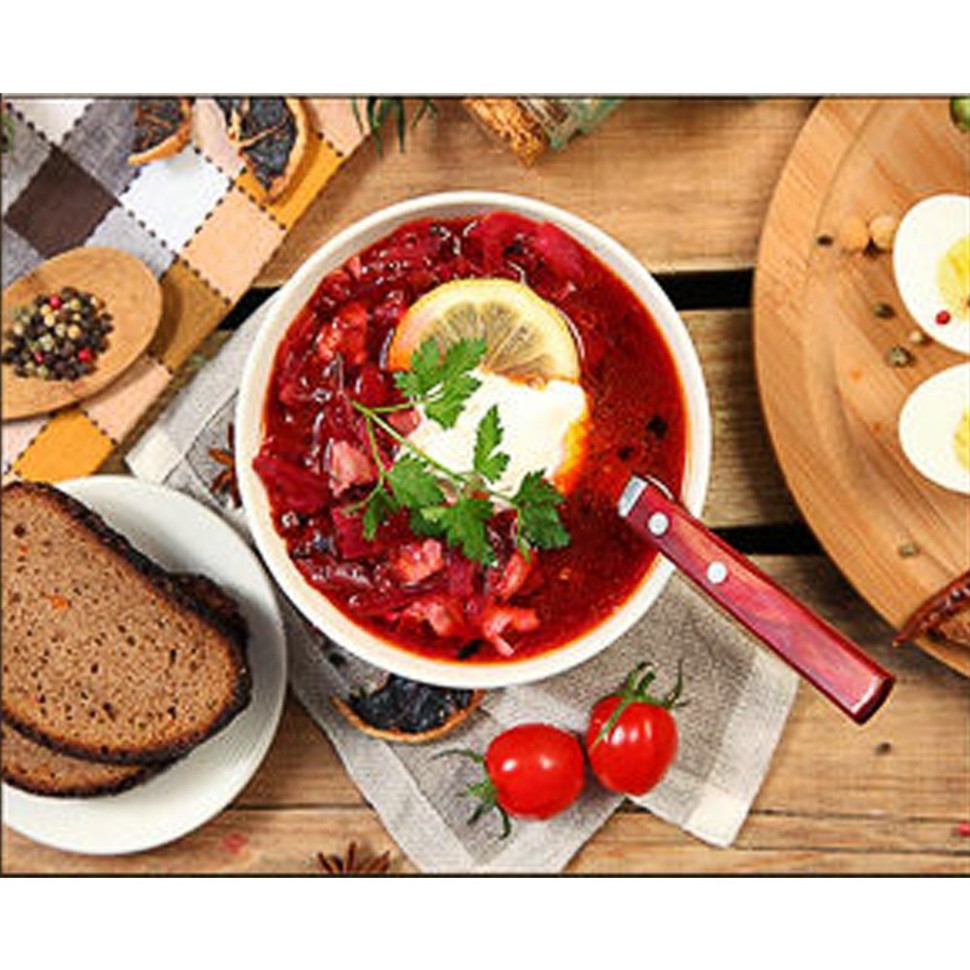 Diamond mosaic "Tasty Borscht" HEG86889, 30x40 cm