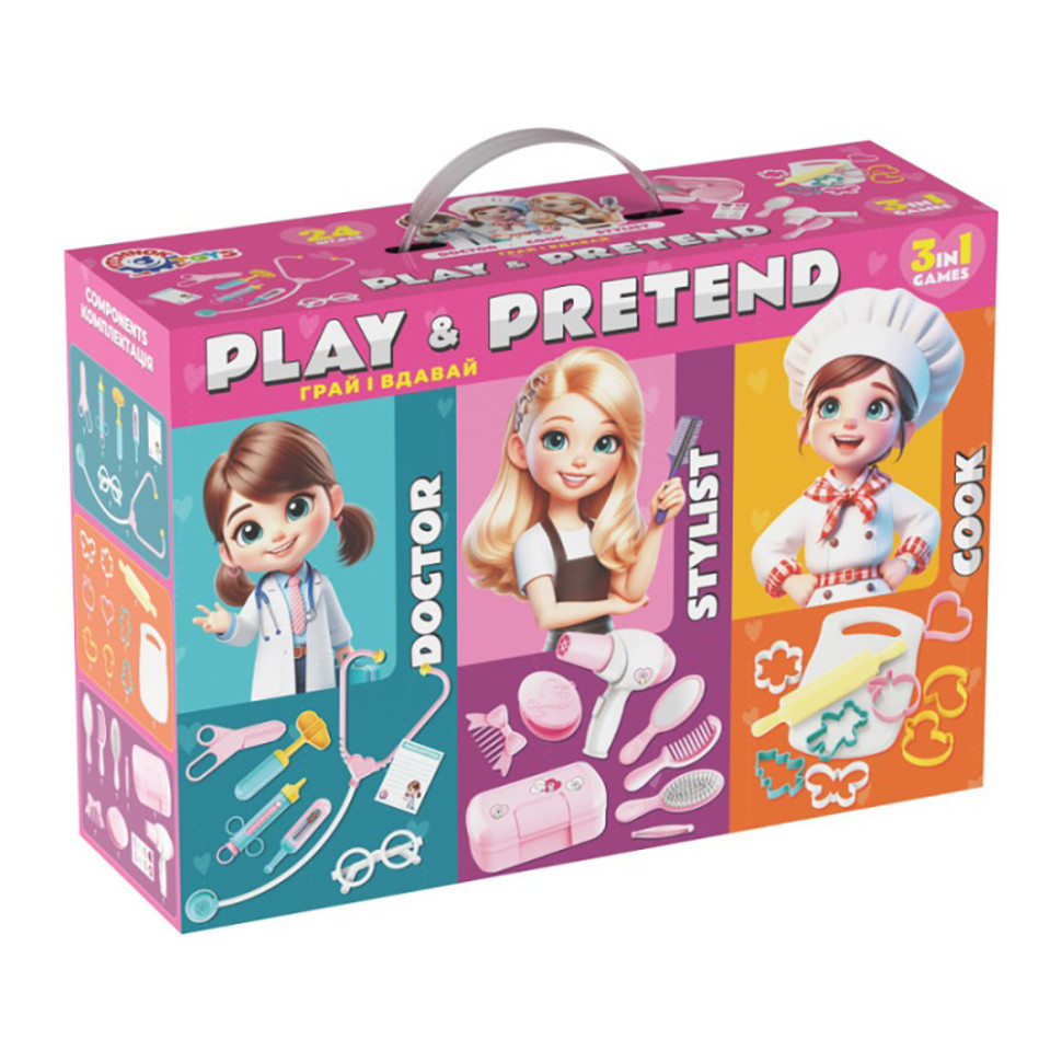 Children's play gift set 3 in 1 "Play&pretend" 2277TXK doctor, stylist, cook