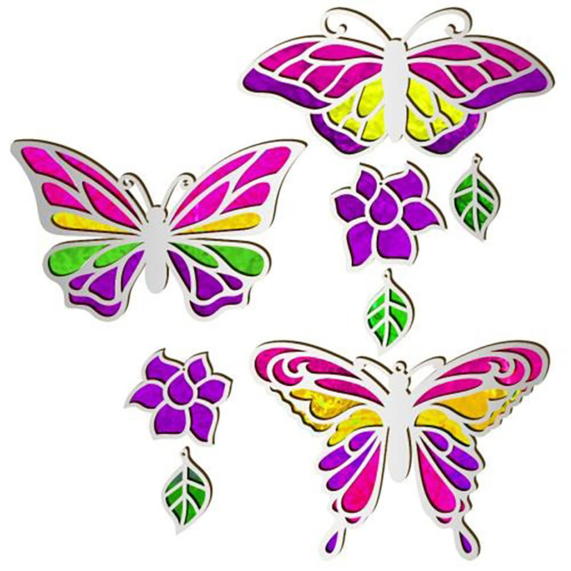 Set for stained glass painting by numbers Art Stained Glass "Bright Butterflies" FDSGK-02