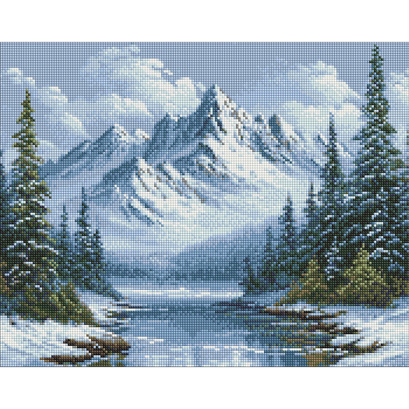 Diamond mosaic "Frosty breath of the forest" AMO20012, 40x50 cm
