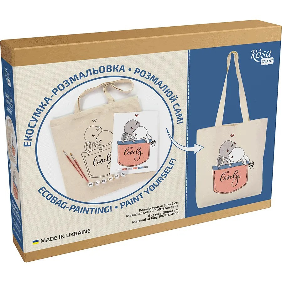 Eco-friendly bag coloring kit "Cute Bunnies" N0003623