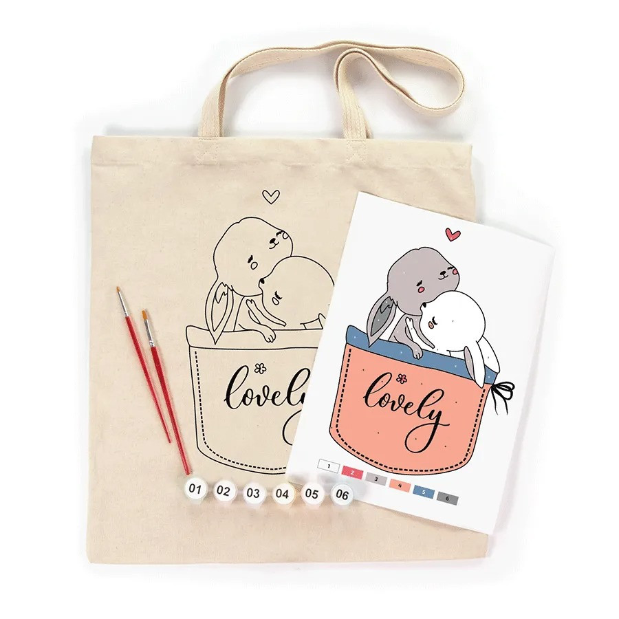 Eco-friendly bag coloring kit "Cute Bunnies" N0003623