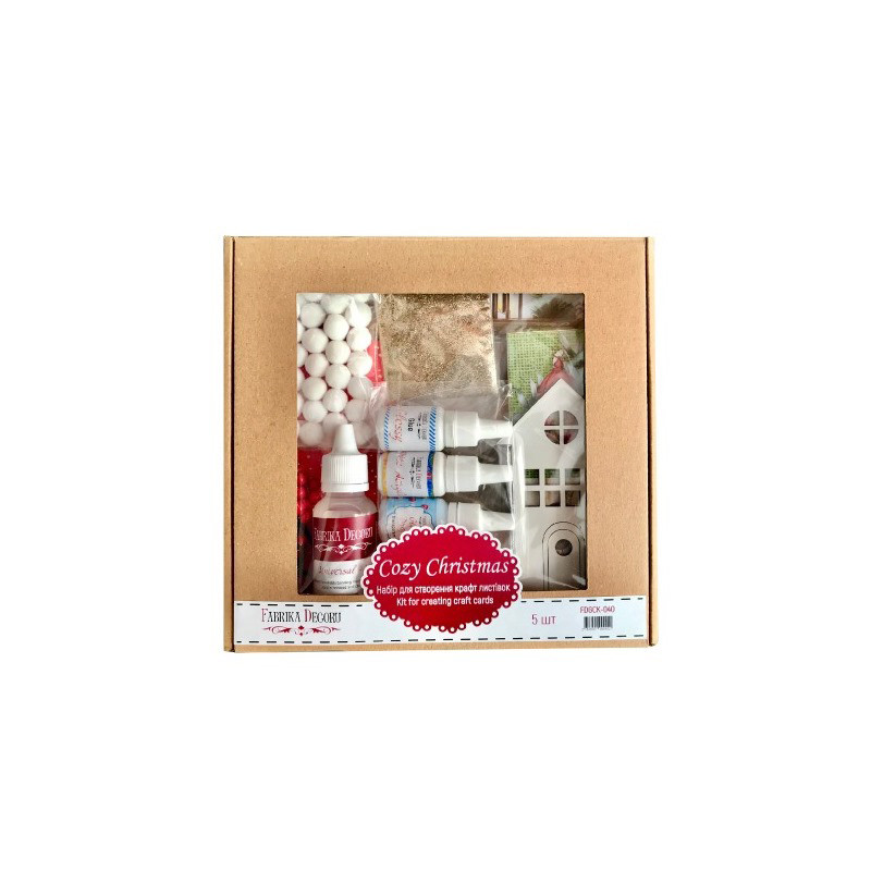 Cozy Christmas Card Making Kit FDGCK-040, 10x15 cm, 5 pcs.