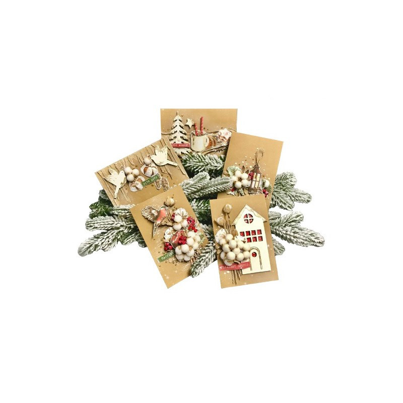Cozy Christmas Card Making Kit FDGCK-040, 10x15 cm, 5 pcs. Cozy Christmas Card Making Kit FDGCK-040, 10x15 cm, 5 pcs.