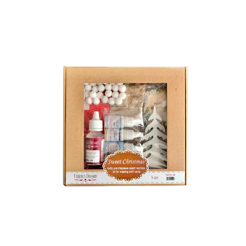 Набор для создания Рождественских открыток "Sweet Christmas" FDGCK-041, 5 шт