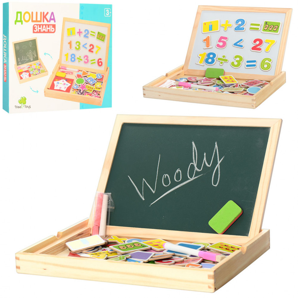 Educational set with double-sided board MD 0694 marker, chalk and sponge included