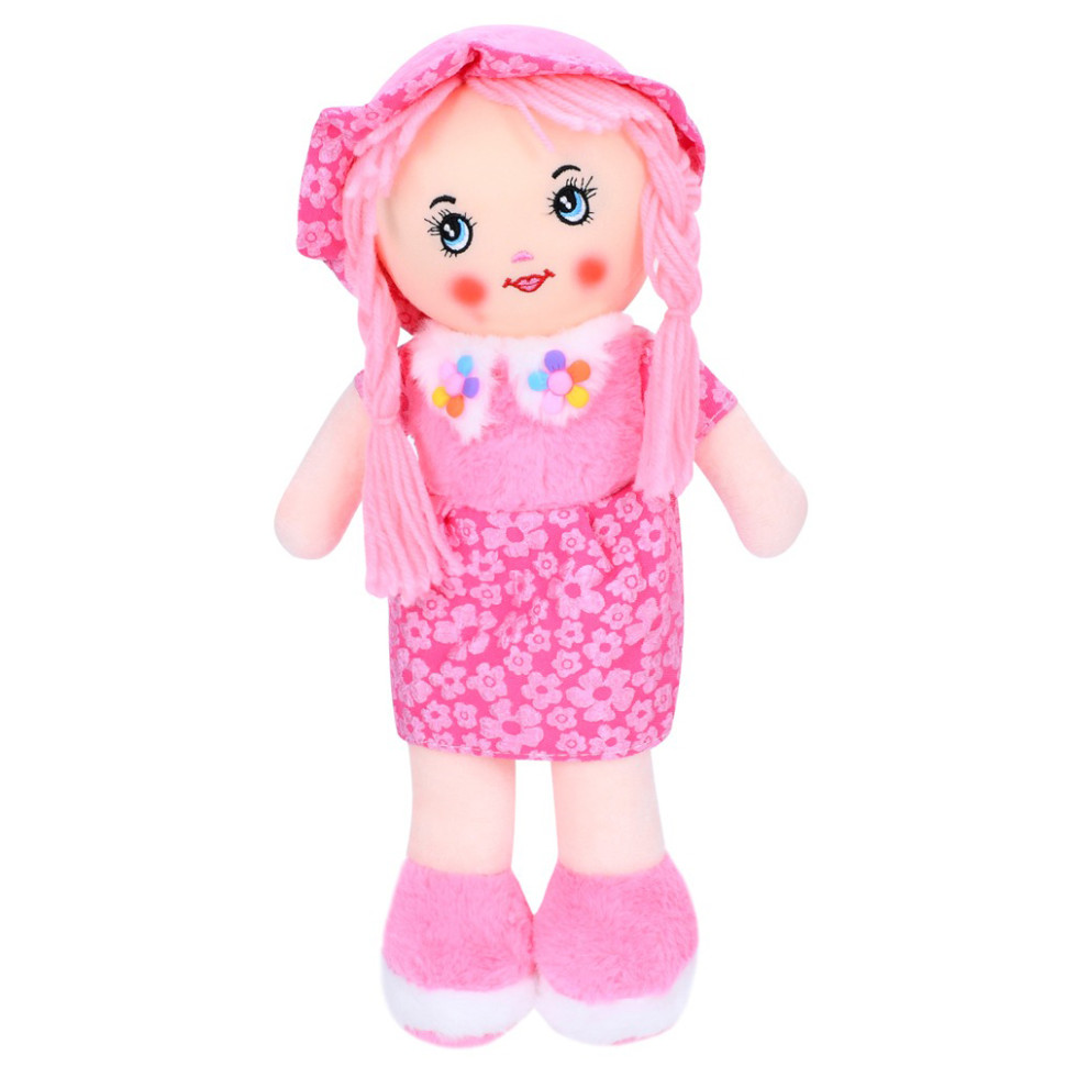 Детская игровая кукла FG240408152A-1(Pink) 38 см, мягконабивная, петелька