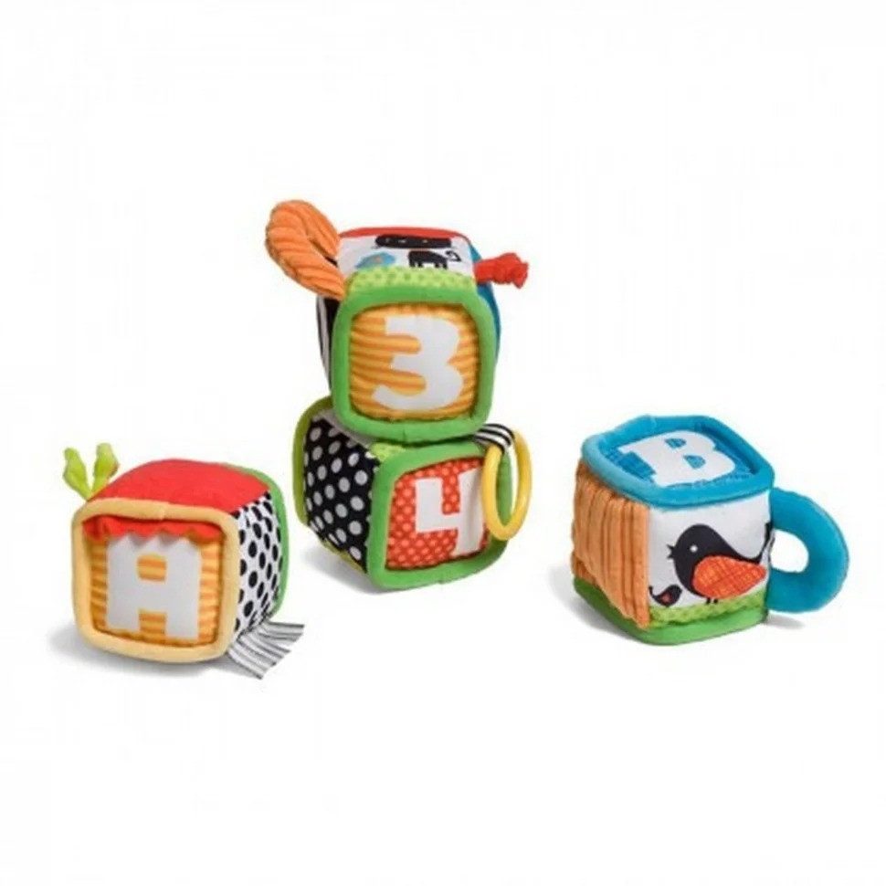 Set of soft toys "Animal Cubes" INFANTINO 306606, 4 pcs