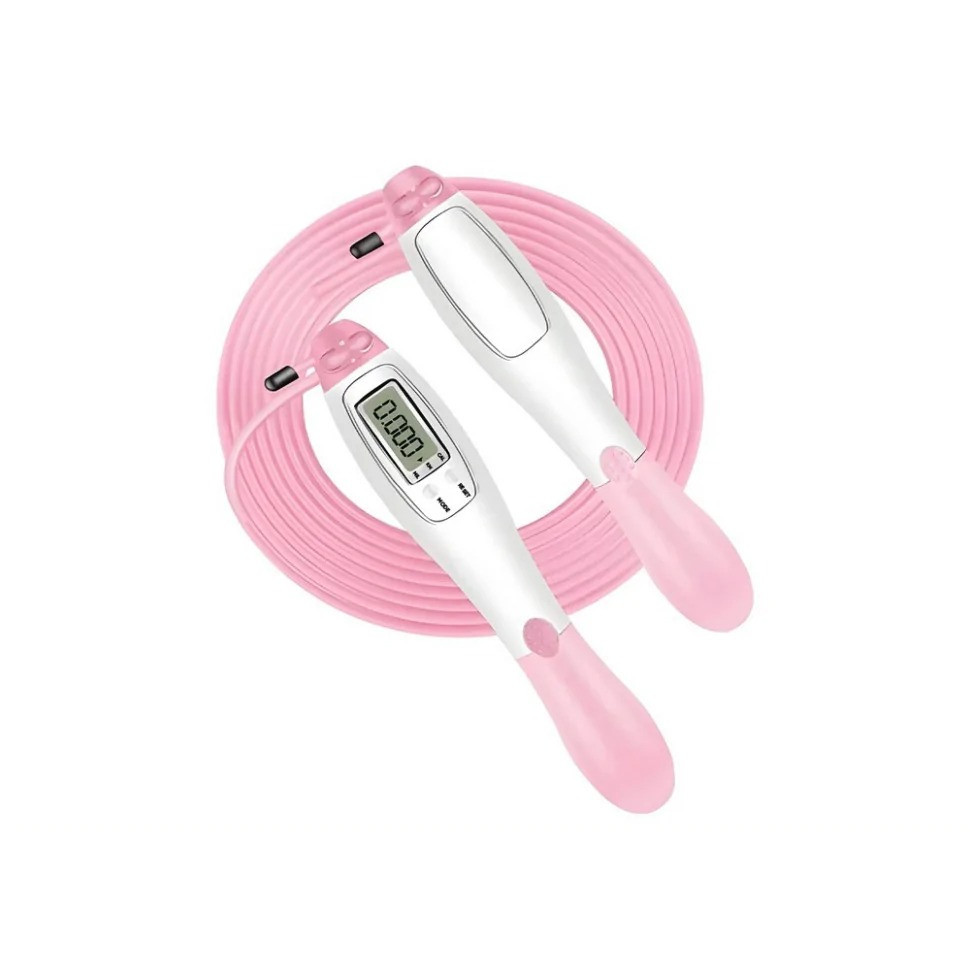 Скоростная скакалка со счетчиком EasyFit EF-1916-WP белый-розовый