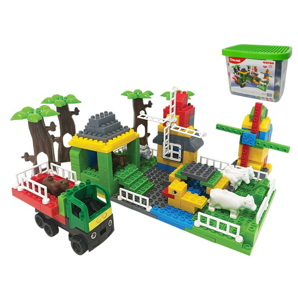 Children's construction set "Vesela Ferma" 013888/06, 154 parts