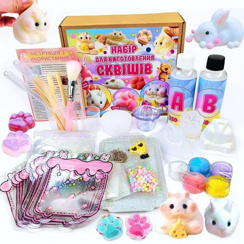 Anti-stress squishy making kit "Hamster, Rabbit, Paw" SL-002