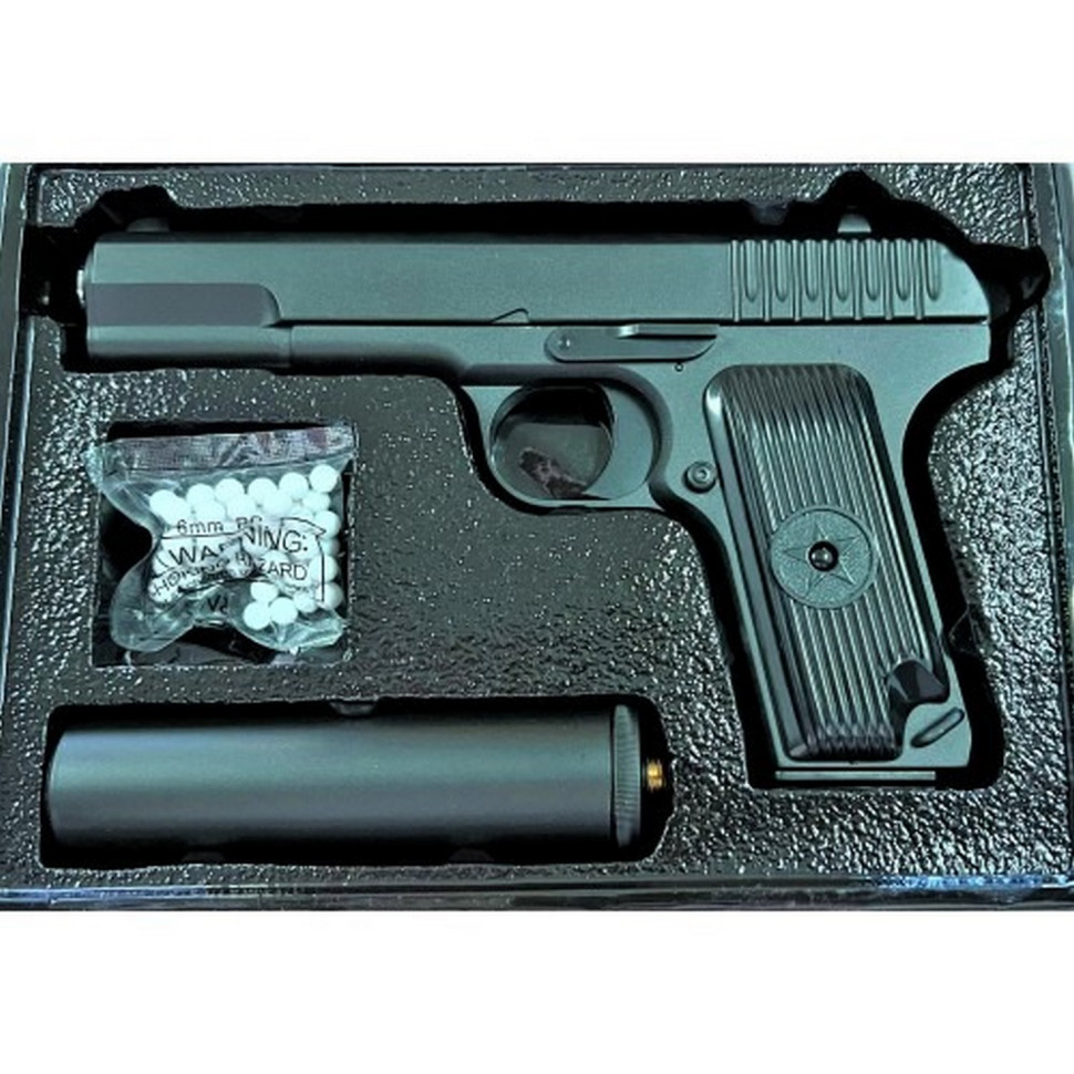 Galaxy G33A TT Metal Toy Pistol with Silencer, Black