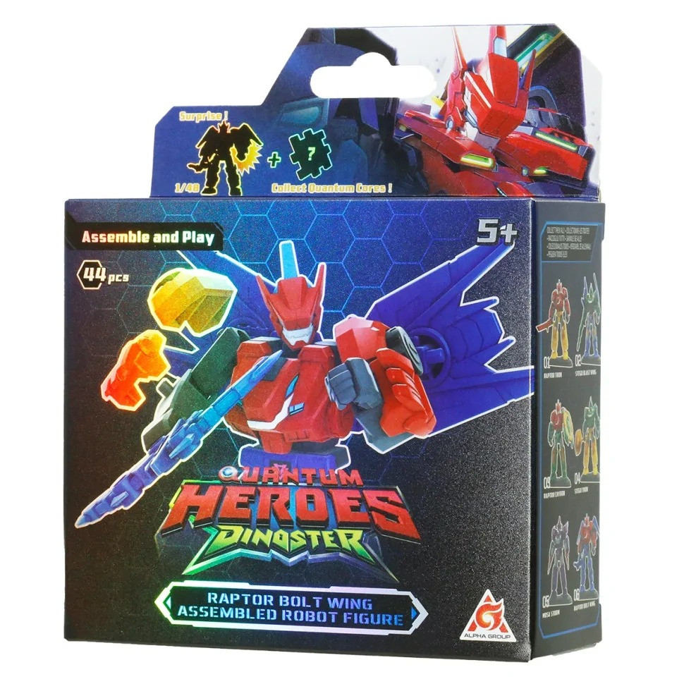 Children's robot constructor "Raptor Bolt Wing" Dinoster EU580881A-6, 45 parts