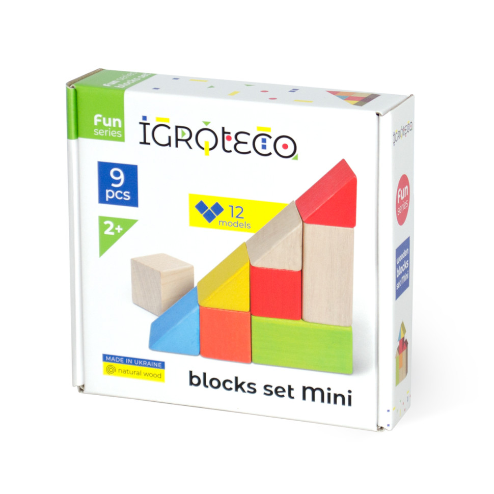 Children's wooden blocks Igroteco 900163 colored