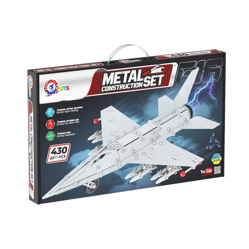 Children's metal construction set "Spark F16" 9598TXK 430 parts