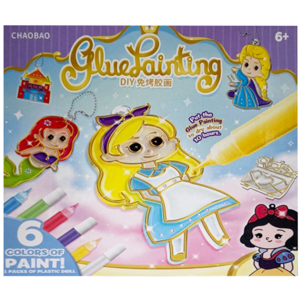 Children's creative set "Pendant-coloring" 7600-1-23-21-2123-6 chain, 6 colors of paint