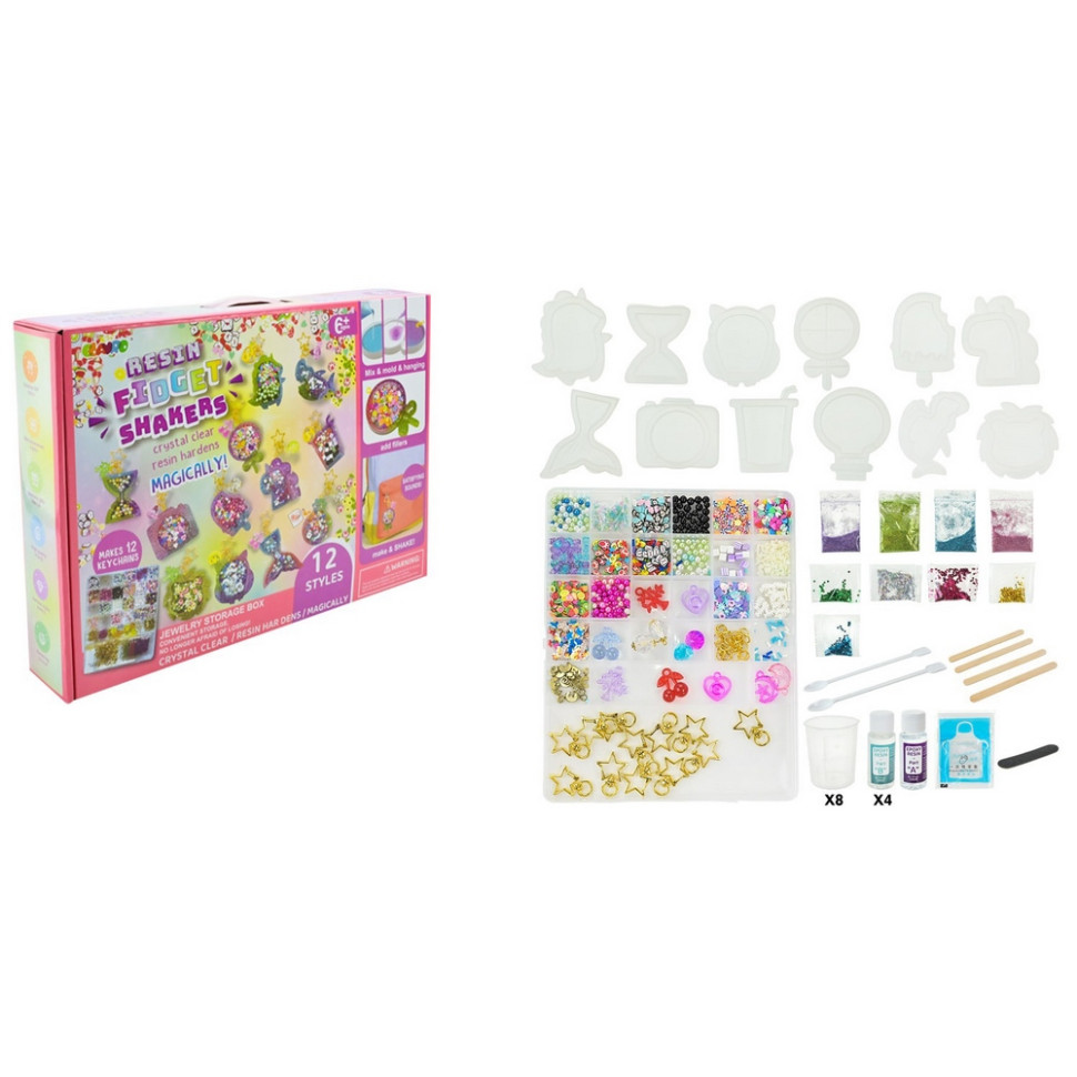 Children's creative set "Resin Fidget Shakers" 9082E-1, 12 silicone molds