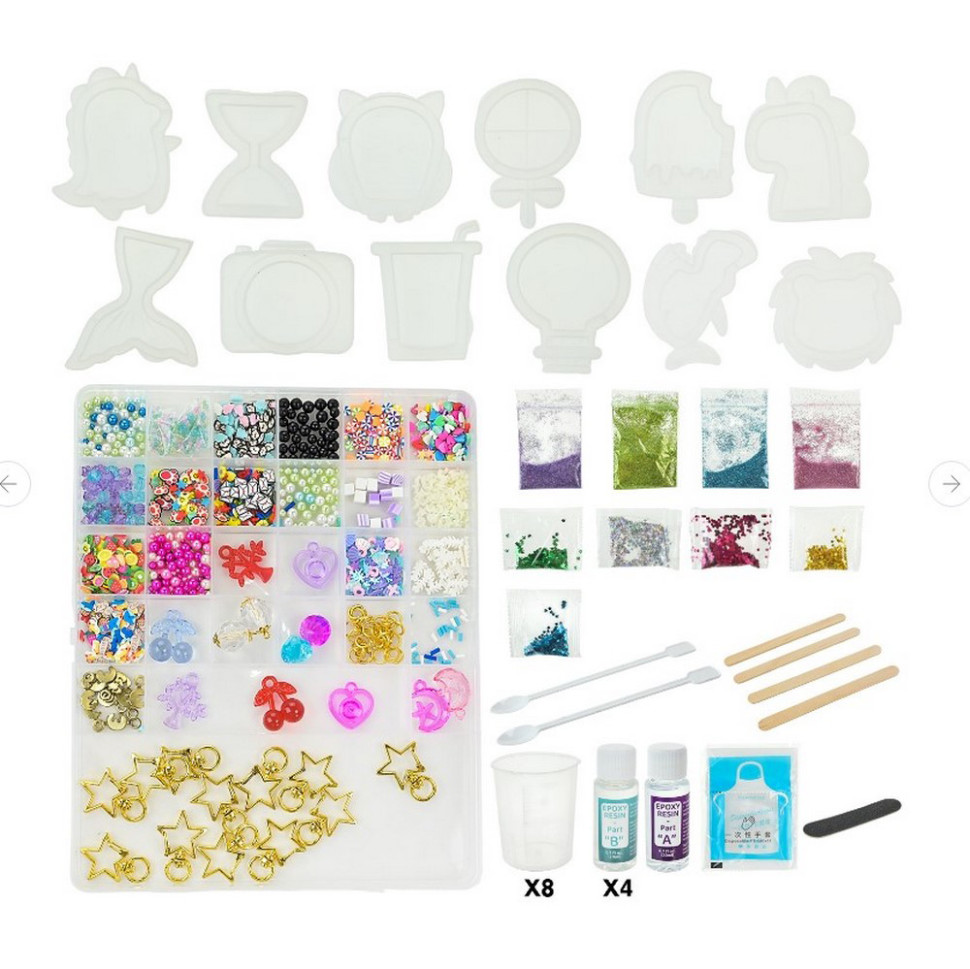 Children's creative set "Resin Fidget Shakers" 9082E-1, 12 silicone molds