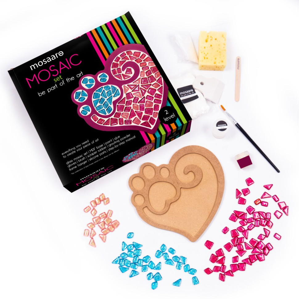 Glass mosaic craft kit "Paw with Heart" MA2032, level 2