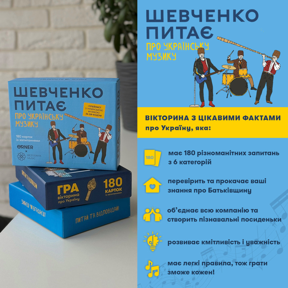 Tabletop card game "Shevchenko Asks About Ukrainian Music" orner-2221 Tabletop card game "Shevchenko Asks About Ukrainian Music" orner-2221