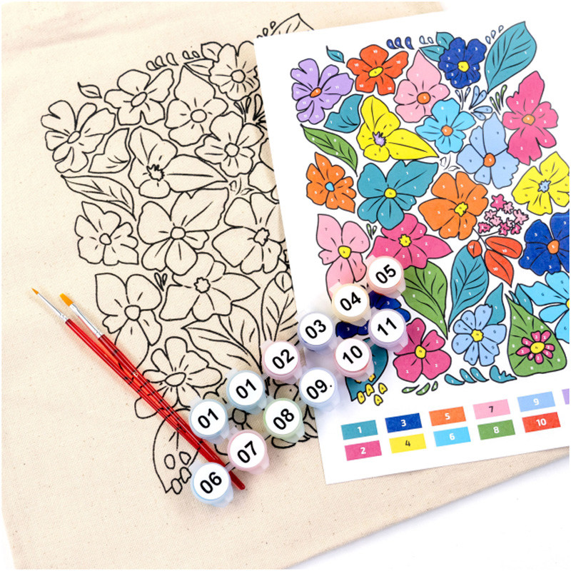 Creative kit: Eco-bag-coloring book "Funny Flowers" N0003647, size 38x42 cm Creative kit: Eco-bag-coloring book "Funny Flowers" N0003647, size 38x42 cm